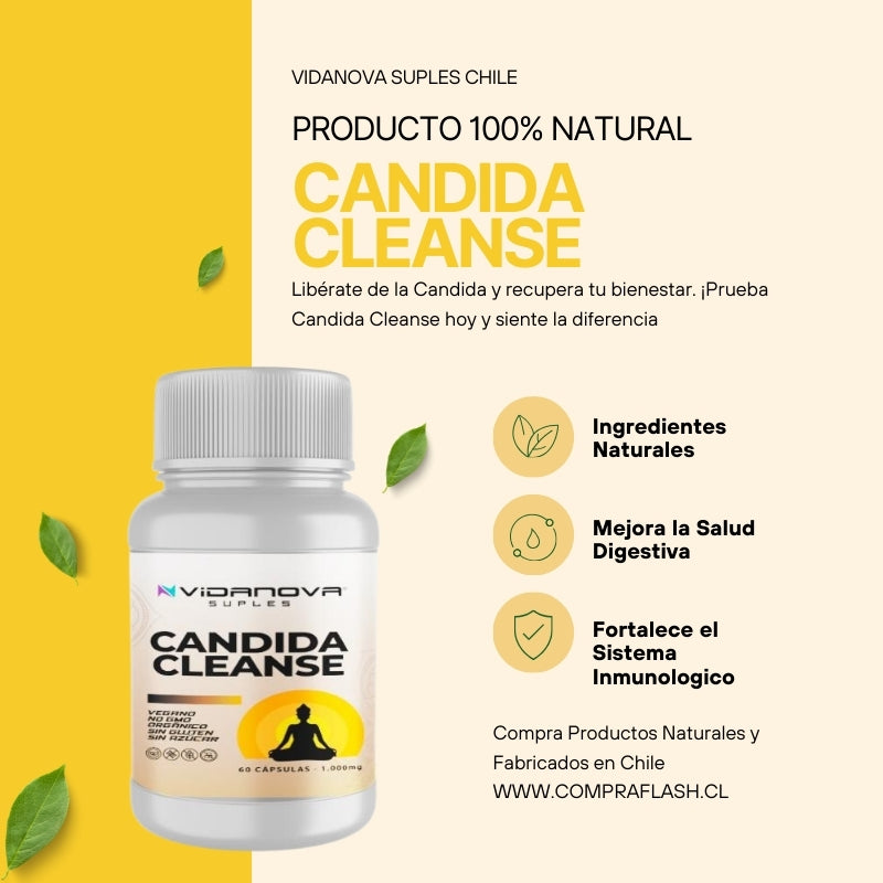 CANDIDA CLEANSE 1000MG 60 CAPS, Producto Certificado por SEREMI de Salud