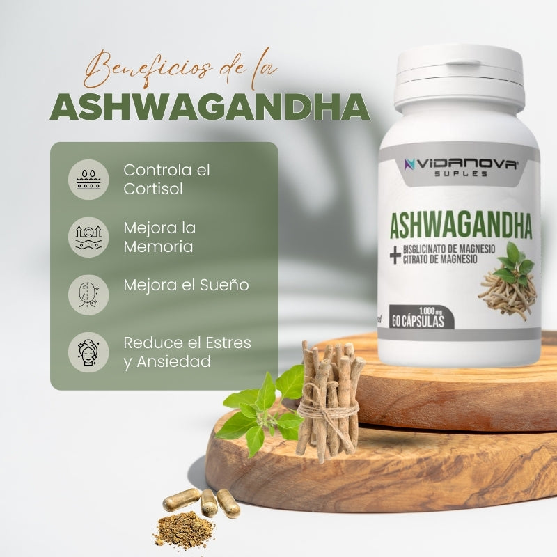 ASHWAGANDHA 1.000mg 60 CAP, Producto Certificado por SEREMI de Salud