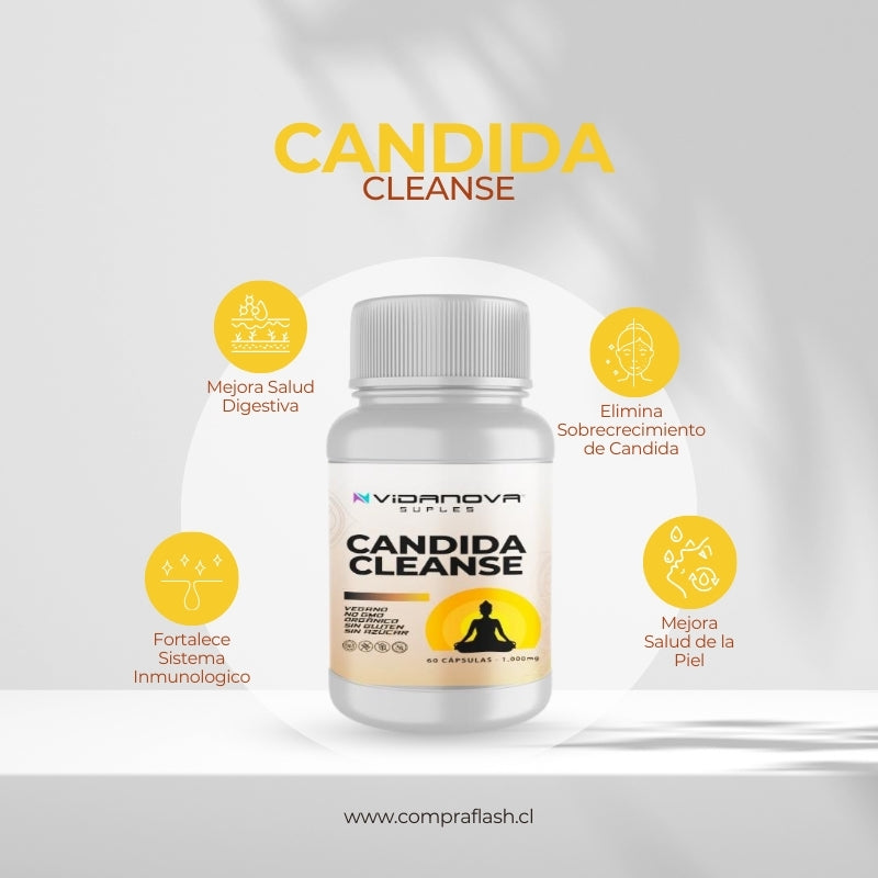 CANDIDA CLEANSE 1000MG 60 CAPS, Producto Certificado por SEREMI de Salud